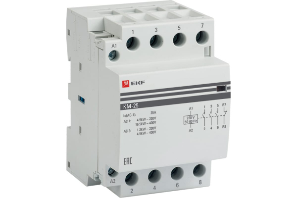 Контактор модульный КМ 25А 4NC (3 мод.) EKF PROxima
