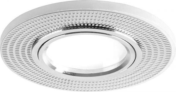 *Светильник встраиваемый с белой LED подсветкой Feron CD956 MR16 G5.3 белый, хром, 15LED*2835 4000K