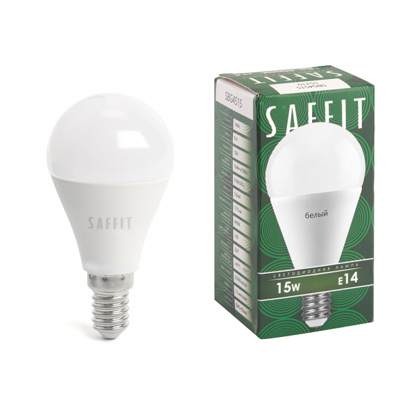Лампа светодиодная SAFFIT SBG4515 Шарик E14 15W 4000K G45