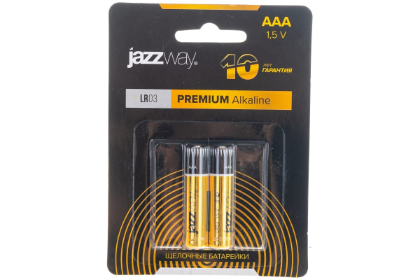 Элемент питания алкалиновый AAA/LR03 1.5В Premium Alkaline BL-2 (блист.2шт) JazzWay 5026865