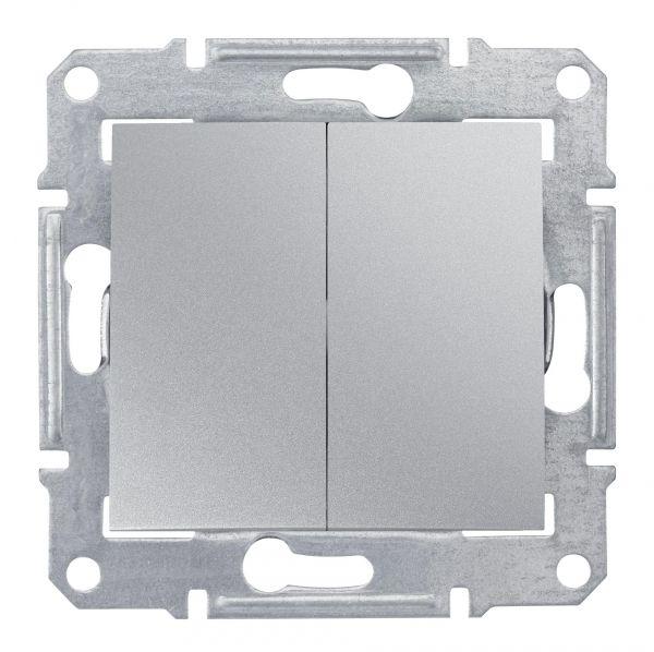 Механизм выключателя 2-кл. СП GLOSSA 10А IP20 10AX алюм. SchE