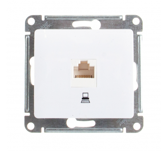 Механизм розетки комп. 1-м СП Glossa RJ45 бел. SchE