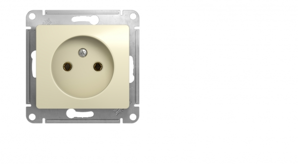 Механизм розетки 1-м СП Glossa 16А IP20 без заземл. беж. SchE