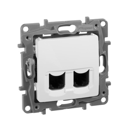 *Розетка двойная RJ45 категория 5е UTP белая ETIKA