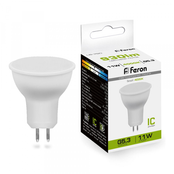 Лампа светодиодная Feron LB-760 MR16 G5.3 11W 4000K 230V