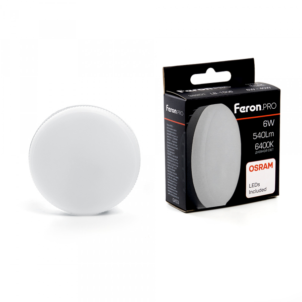 Лампа светодиодная Feron.PRO LB-1506 GX53 6W 6400K OSRAM LED