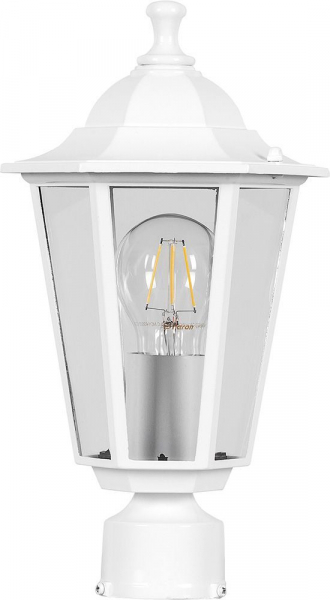 Светильник садово-парковый Feron 6103/PL6103 шестигранный на столб 60W E27 230V, белый