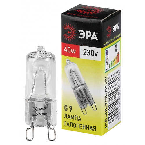 Лампа галогенная G9-JCD-40-230V-CL ЭРА (галоген, капсула, 40Вт, нейтр, G9)