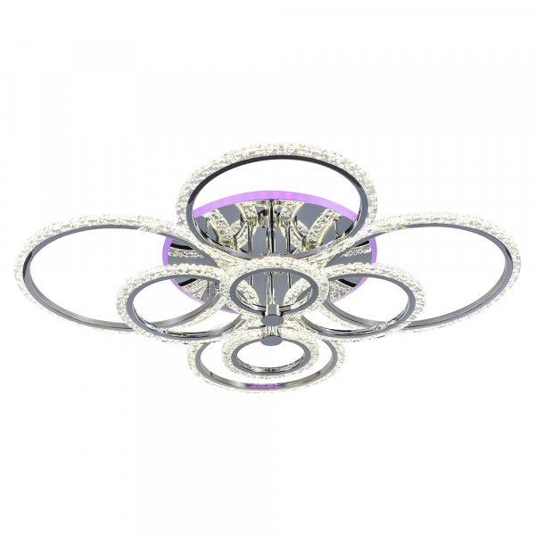 Люстра светодиодная Profit Light 18027/8 CHR 212W+15W RGB 3000-6000K пульт