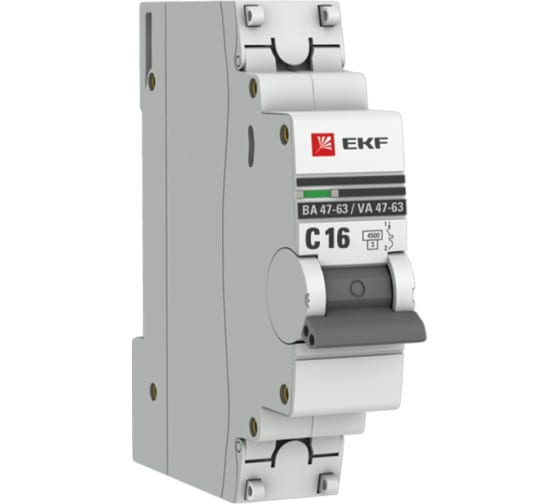 Выключатель автоматический модульный 1п C 16А 4.5кА ВА 47-63 PROxima EKF