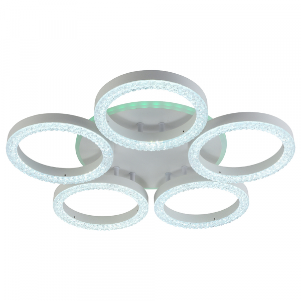 Люстра светодиодная ProfitLight 5894/5 WHT 110W+8W RGB 3000-6000K 8200 lm пульт