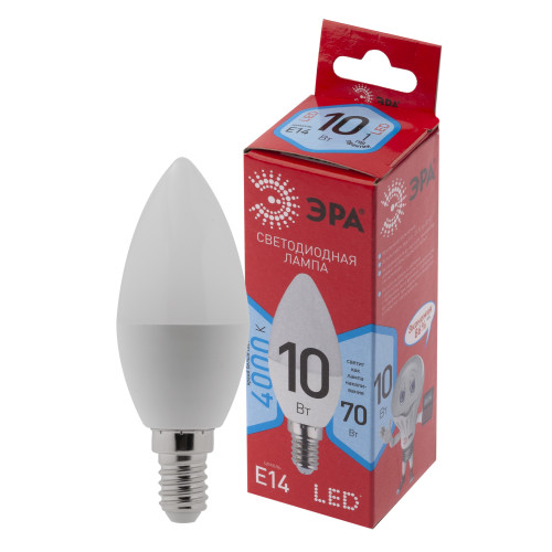 Лампочка светодиодная ЭРА RED LINE LED B35-10W-840-E14 R Е14 / E14 10 Вт свеча нейтральный белый св