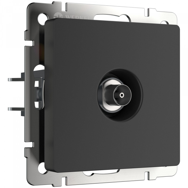 Розетка ТВ оконечная черный матовый Werkel WL08-TV W1183008 4690389157028 a051612