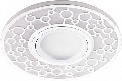 Свет-к потол. вст. с подсв. 15LED*2835 SMD 4000K, MR16 50W G5.3, белый, CD990 Feron  