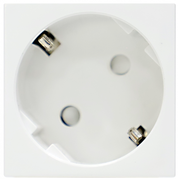 Розетка 2К+З нем. ст. 45гр, с з/ш бел, (45х45) Donel