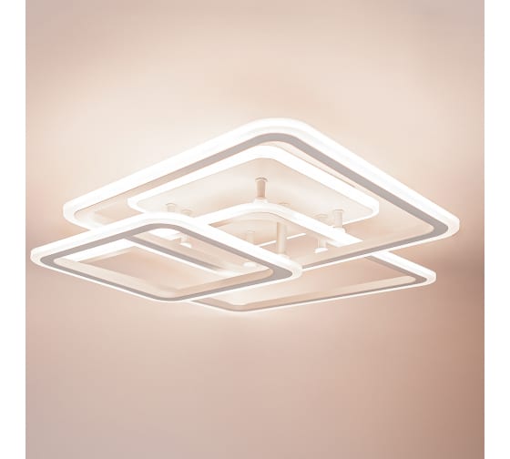 Светодиодная диммируемая люстра GLANZEN LED-0090-SQUARE-white с пультом управления