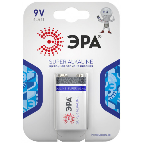 Батарейки ЭРА 6LR61-1BL "Крона" SUPER Alkaline (уп. 12шт.)