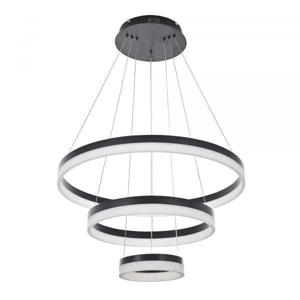 Подвесной светильник LED4U L1082-60-40-20 BK черный 90Вт 3000-6000К пульт 600-400-200*1000мм