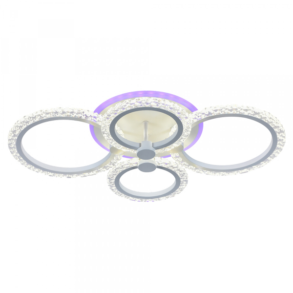 Люстра светодиодная Profit Light 18027/4 WHT 76W+8W RGB 3000-6000K пульт