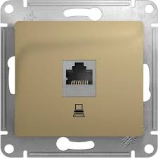 *Механизм розетки комп. 1-м СП Glossa RJ45 CAT.5E титан SchE