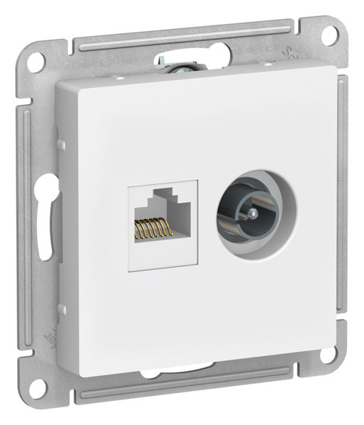 Розетка двойная ТВ + компьютерная RJ45 кат. 5Е Systeme Electric AtlasDesign Лотос SE ATN001389