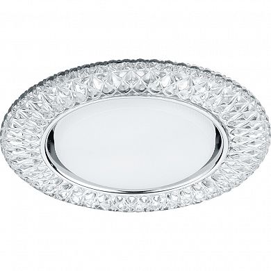 Светильник встраиваемый с белой LED подсветкой Feron CD4043 GX53 прозрачный, хром, 20LED*2835 4000K