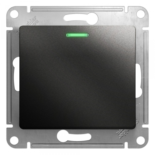 Переключатель проходной 1-кл. СП Glossa 10А IP20 (сх. 6а) 10AX механизм с подсветкой антрацит SE GSL