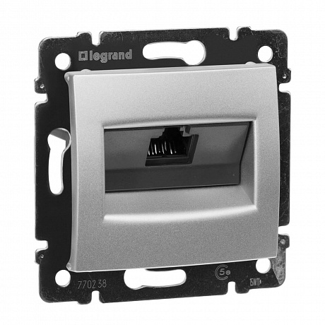 *Механизм розетки комп. 1-м СП Valena RJ45 5E UTP алюм.