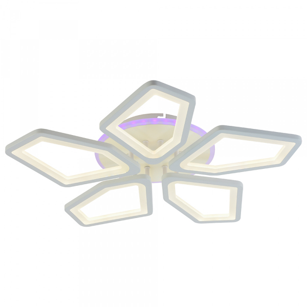 Люстра светодиодная Profit Light 8463/5 WHT 120W+7W RGB 3000-6000K 8800lm пульт