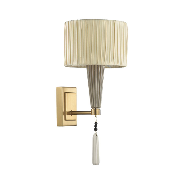 Бра E14 1*40W L 5403/1W CLASSIC ODL_EX23 бронзовый/светло-коричневый/кремовый металл/керамика/ткань