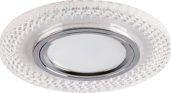 *Светильник встраиваемый с белой LED подсветкой Feron CD955 MR16 G5.3 прозр, хром, 15LED*2835 4000K