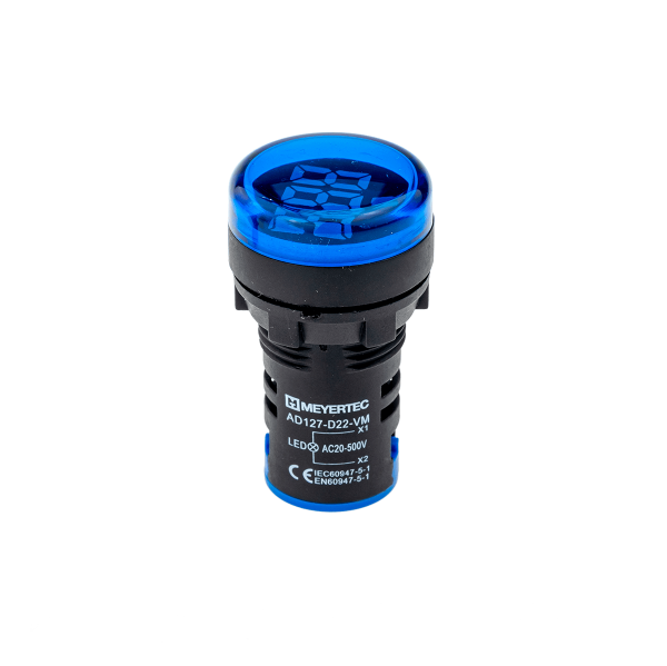 Индикатор напряжения, 20-500V AC, синий MT22-VM6