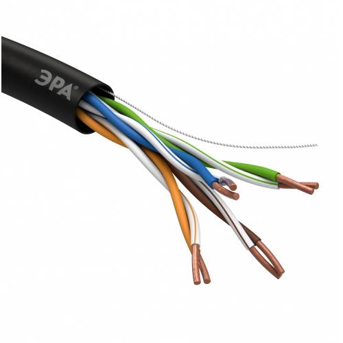 Кабель витая пара U/UTP 4x2x24AWG Cat5e CU PE OUTDOOR 305м SIMPLE ЭРА