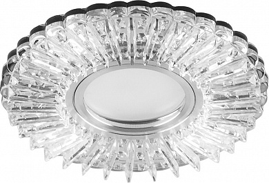 Свет-к потол. вст. с подсв. 15LED*2835 SMD 4000K, MR16 50W G5.3, белый, хром, CD900 Feron  