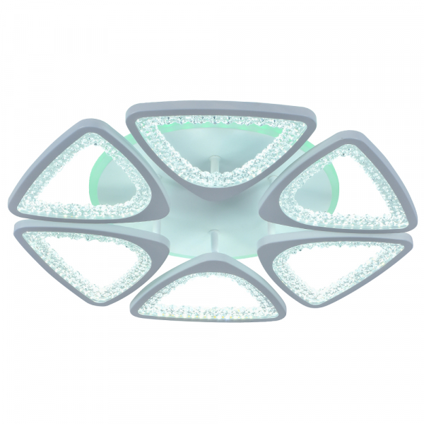 Люстра светодиодная ProfitLight 8031/6 WHT 120W+8W RGB 3000-6000K 8900 lm пульт