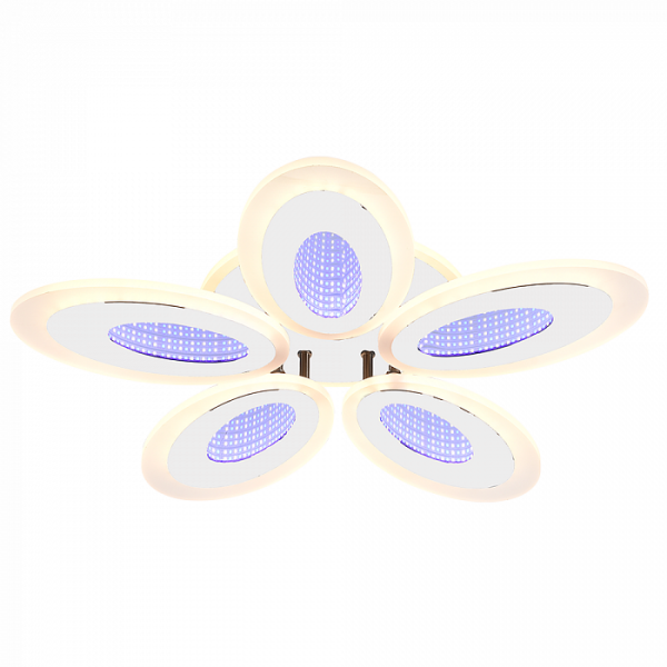 Светодиодная люстра Profit Light 8091/5 WHT 104W+60W RGB 3000-6000K пульт