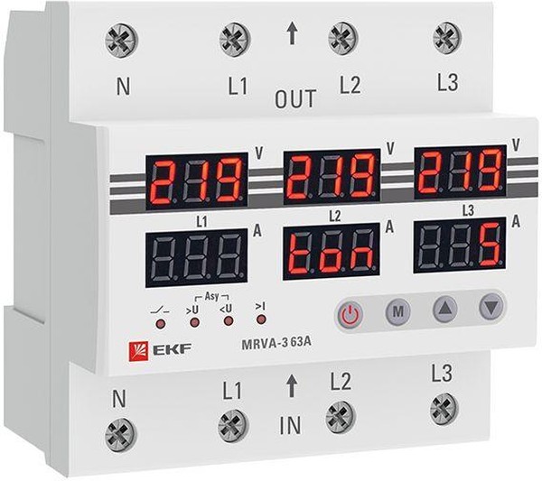Реле напряжения и тока с дисплеем MRVA 63F EKF