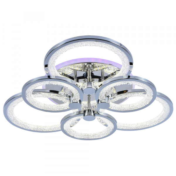 Люстра светодиодная Profit Light 8002/3+3 CHR 144W+8W RGB 3000-6000K пульт