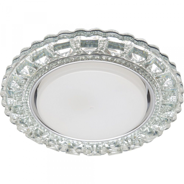 Светильник встраиваемый с белой LED подсветкой Feron CD4045 GX53 прозрачный, хром, 20LED*2835 4000K