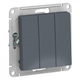 Механизм выключателя 3-кл. СП GLOSSA 10А IP20 10AX антрацит SchE
