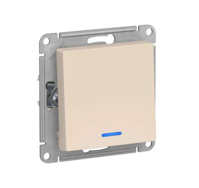Механизм выключателя 1-кл. СП AtlasDesign 10А IP20 (сх. 1а) 10AX с подсветкой беж. SchE