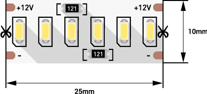 Лента светодиодная SWG SMD 3014, 240 LED/м, 24 Вт/м, 12В, IP20, 2000lm/м, Нейтральный белый 5м