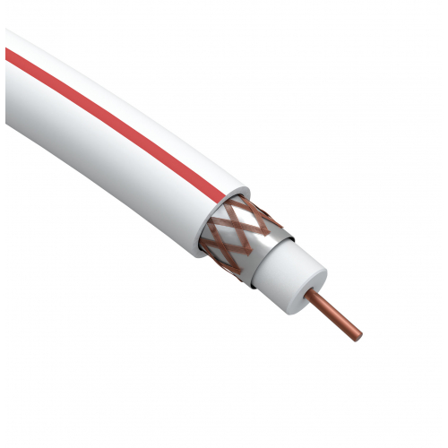 Кабель коаксиальный SAT 50 М, 75 Ом, Cu/(оплётка Cu 75%), PVC, цвет белый, бухта 100 м ЭРА 