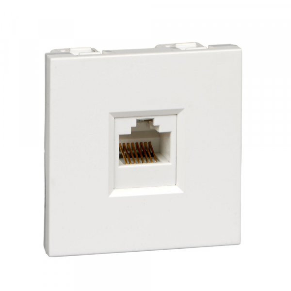 Розетка компьютерная 1-м W45 RJ45 кат.5E 45х22.5 R9003 бел. SchE