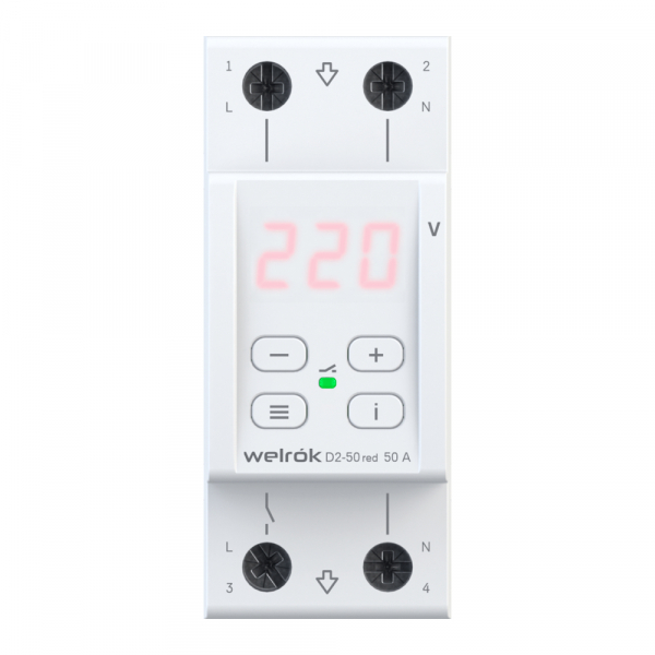 Реле напряжения welrok D2-50 red