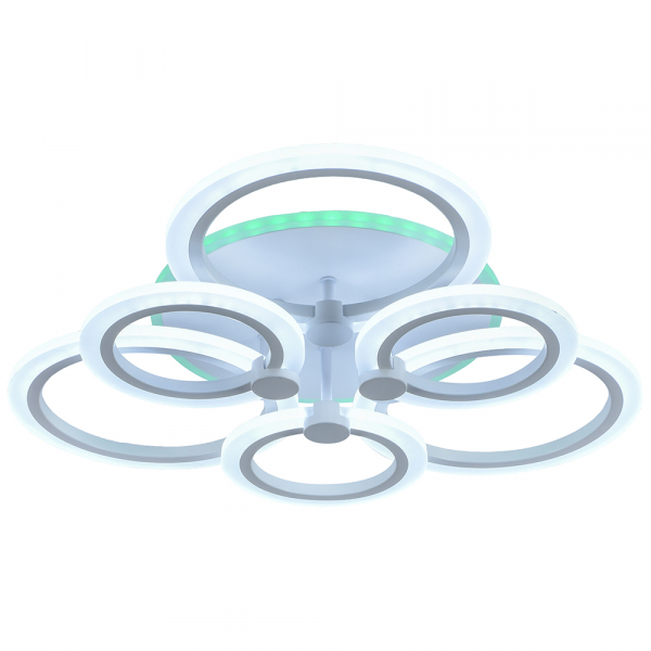 Люстра светодиодная Profit Light 8076/3+3 WHT 108W+8W RGB 3000-6000K пульт