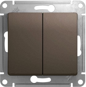 Механизм выключателя 2-кл. СП Glossa сх.5 10А IP20 10AX платина SchE