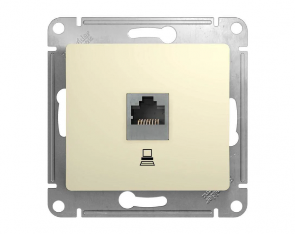 Механизм розетки комп. 1-м СП Glossa RJ45 беж. SchE