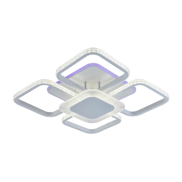 Люстра светодиодная 5886/4+1 WHT 132W+10W RGB 