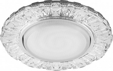 Светильник встраиваемый с белой LED подсветкой Feron CD4023 потолочный GX53 без лампы прозрачный